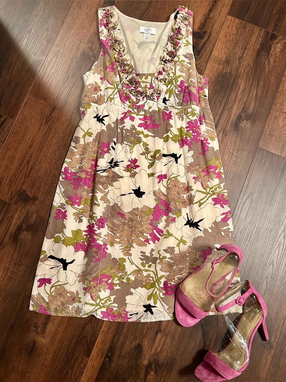 Ann Taylor LOFT petites dress 8P silk/cotton washable blend